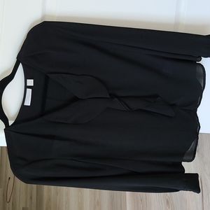 New York and company ruffle black blouse